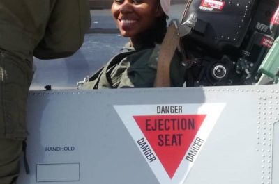 Dr Onalenna Nako in aircraft